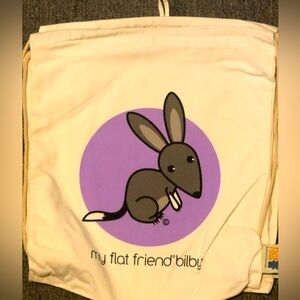 RARE AUSTRALIA drawstring BACKPACK ORGANIC COTTON FLATFRIENDS